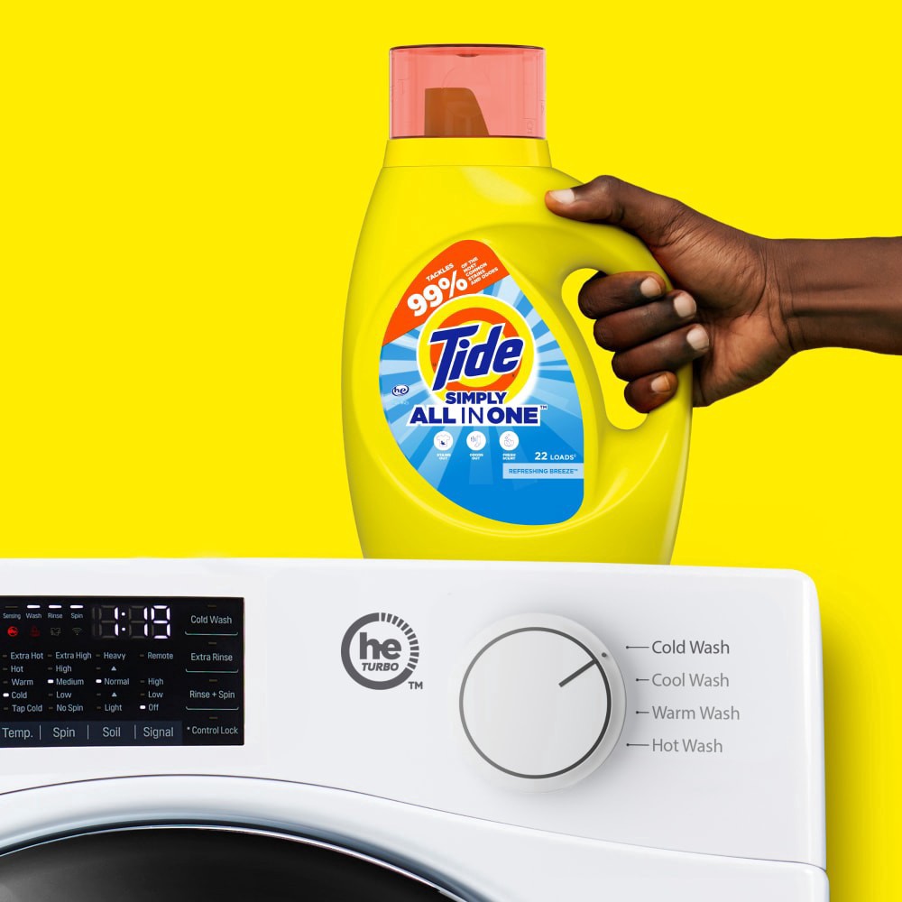 slide 3 of 5, Tide Simply High Efficiency Refreshing Breeze Liquid Laundry Detergent 32 Ounces, 32 oz
