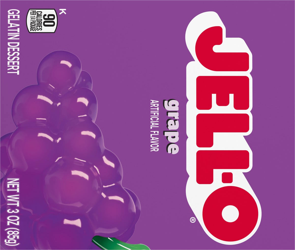 slide 4 of 9, Jell-O Grape Artificially Flavored Gelatin Dessert Mix, 3 oz Box, 3 oz