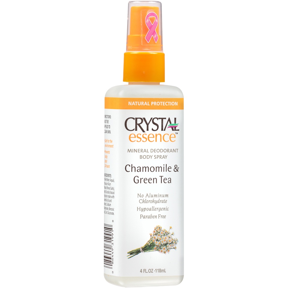 slide 1 of 1, Crystal Chamomile & Green Tea Mineral Deodorant Body Spray, 4 oz