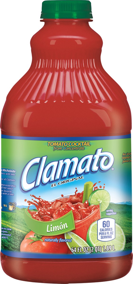 slide 4 of 7, Clamato Limon Tomato Cocktail, 64 fl oz bottle, 64 fl oz