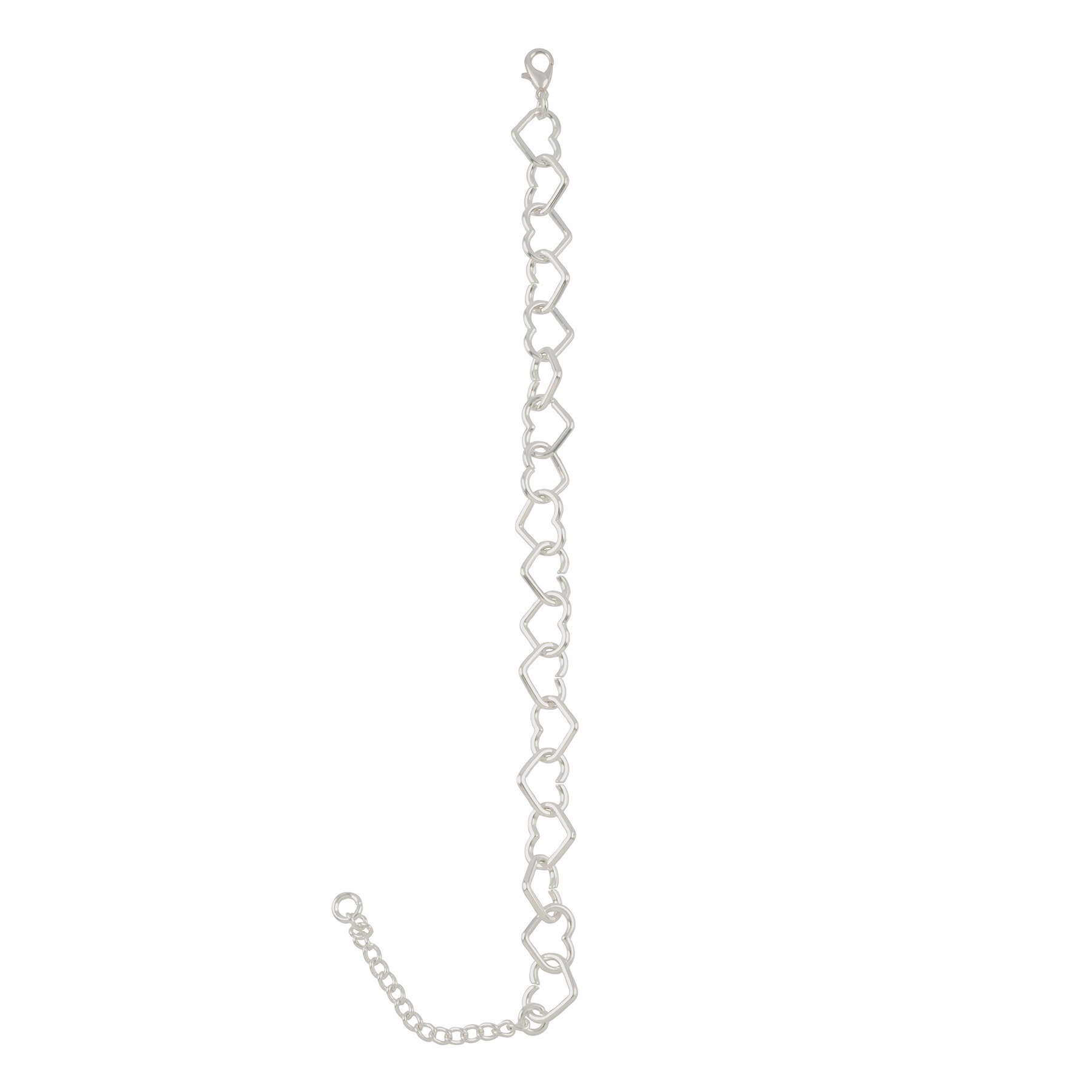 slide 3 of 3, 7.5" Silver Heart Charm Bracelet By Bead Landing, 7.5 in