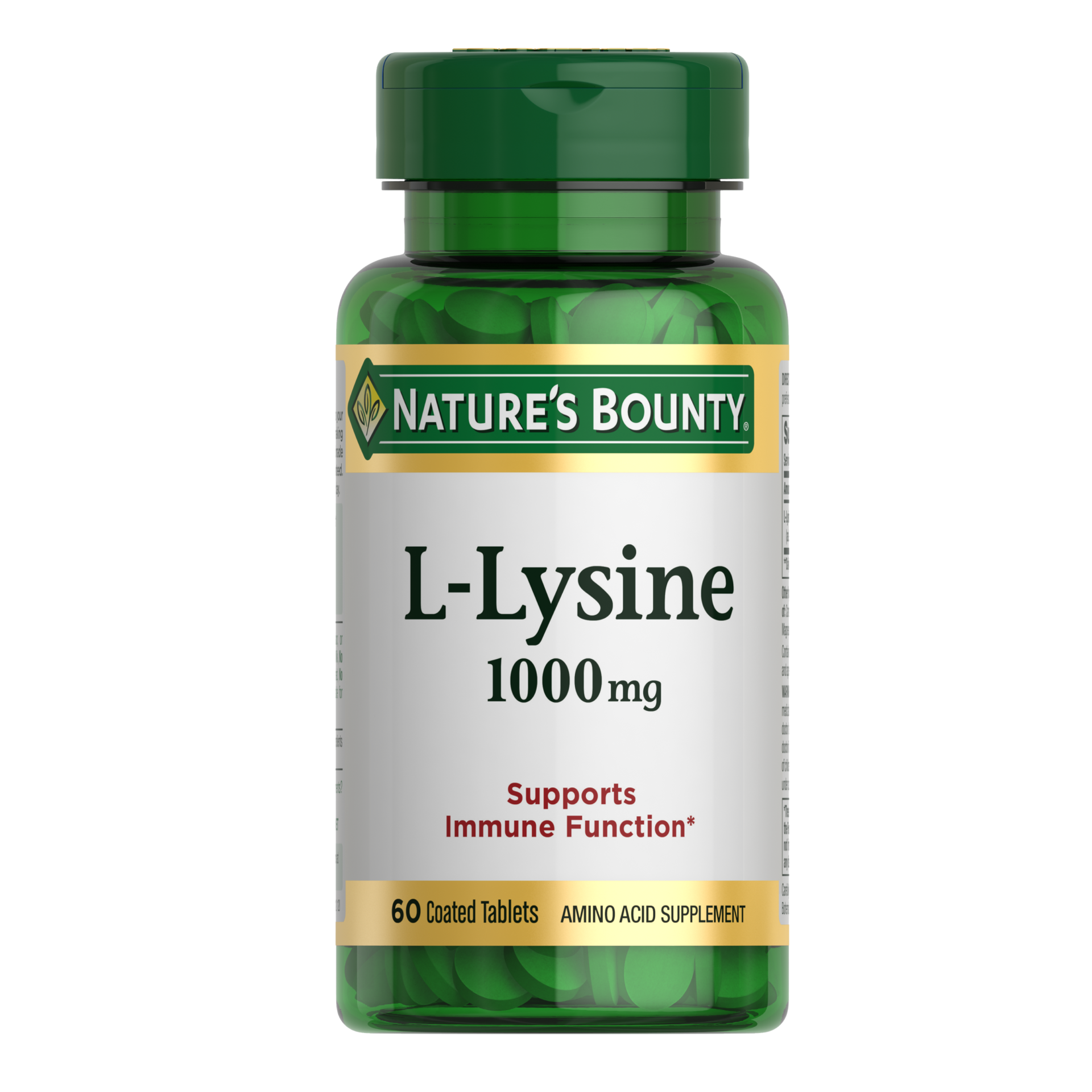 slide 1 of 9, Nature's Bounty L-Lysine Tablets, 1000 Mg, 60 Ct, 60 ct