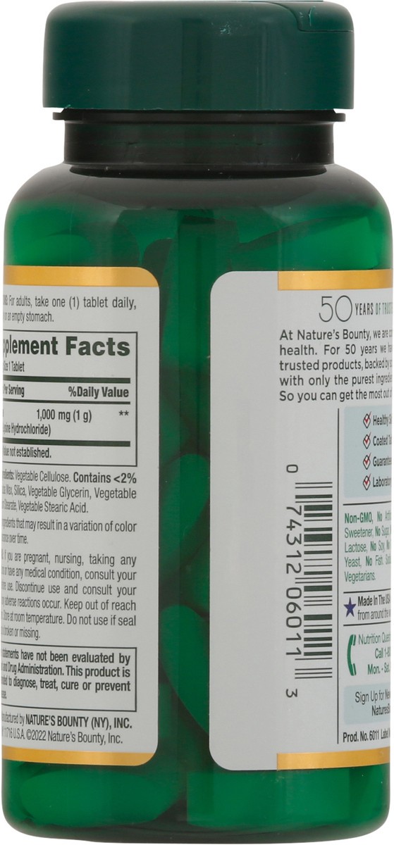 slide 7 of 9, Nature's Bounty L-Lysine Tablets, 1000 Mg, 60 Ct, 60 ct