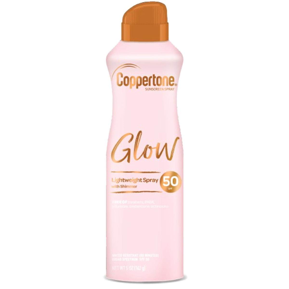 slide 1 of 9, Coppertone Glow Lightweight Sunscreen Spray with Shimmer SPF 50, 5 oz