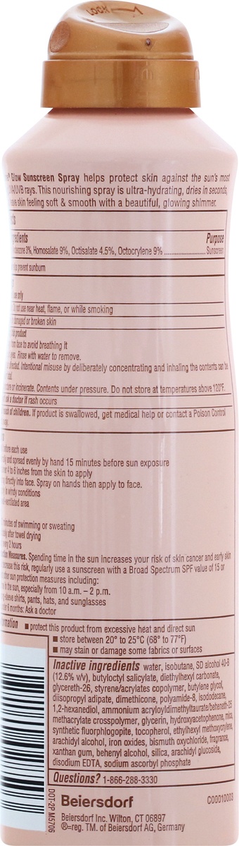 slide 9 of 9, Coppertone Glow Lightweight Sunscreen Spray with Shimmer SPF 50, 5 oz