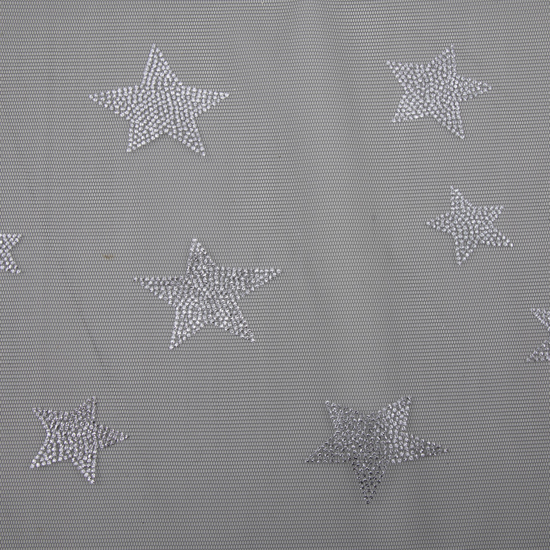 slide 2 of 4, Wyla Black Stars Mesh Polyester Fabric, 60 in