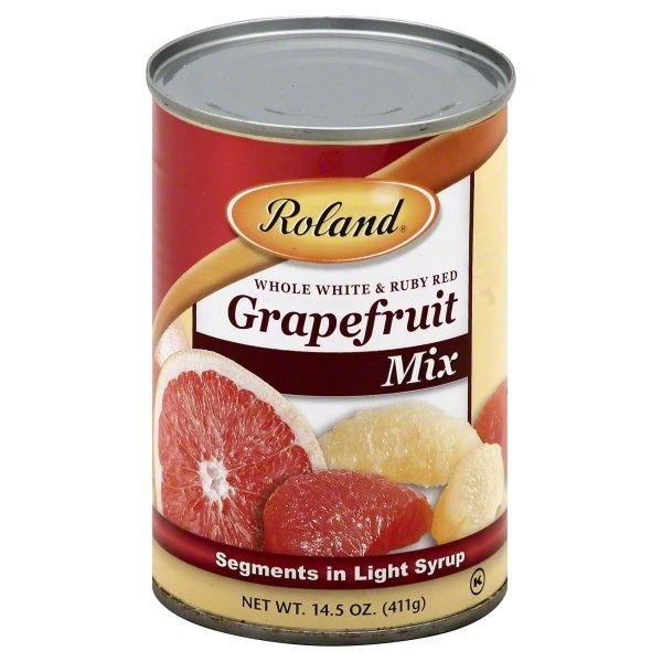 slide 1 of 1, Roland Grapefruit Mix, Whole White & Ruby Red, Segments In Light Syrup, 14.5 oz