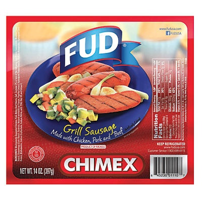 slide 1 of 1, FUD Chimex Grilled Sausage, 14 oz