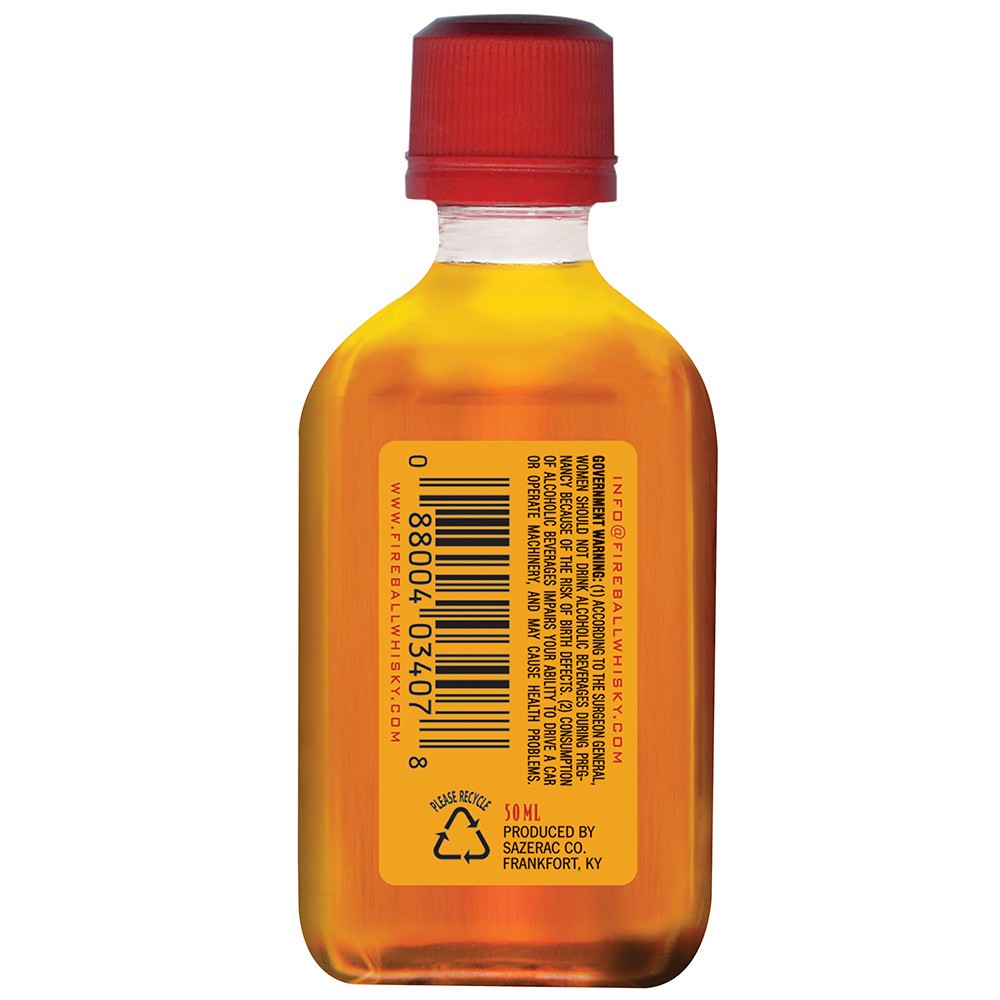 slide 2 of 3, Fireball Cinnamon Whiskey, 50ml Plastic Bottle, 42 Proof, 50 ml
