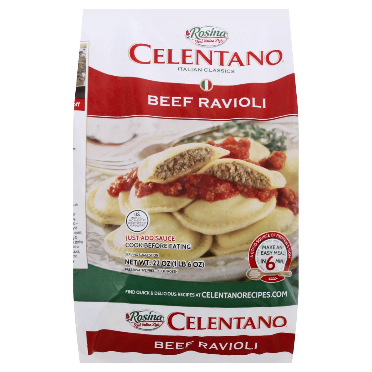 slide 1 of 9, Celentano Beef Ravioli 20 oz, 22 oz