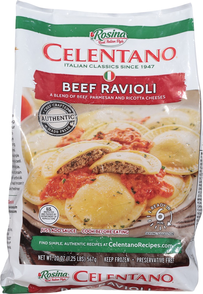 slide 4 of 9, Celentano Beef Ravioli 20 oz, 22 oz