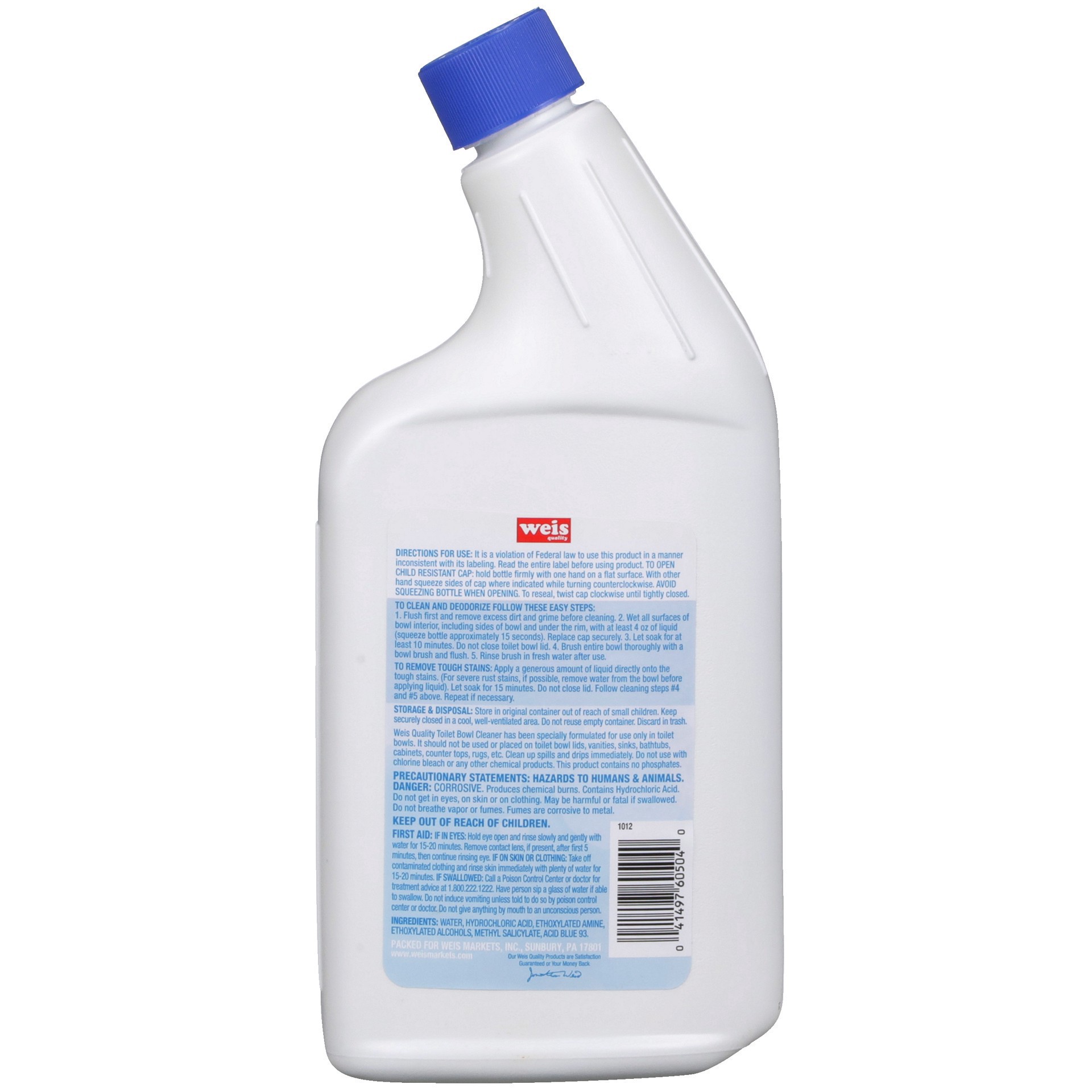 slide 3 of 6, Weis Quality Cleaner Toilet Bowl, 24 fl oz