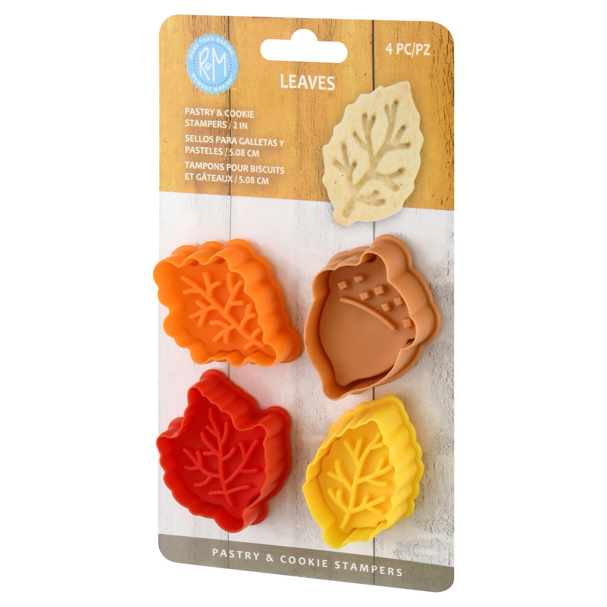 slide 2 of 9, R&M Leaves Pastry & Cookie Stampers 4 ea, 4 ct