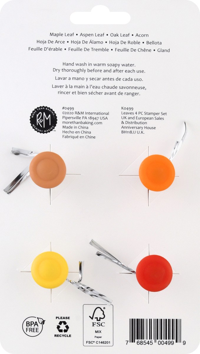 slide 6 of 9, R&M Leaves Pastry & Cookie Stampers 4 ea, 4 ct