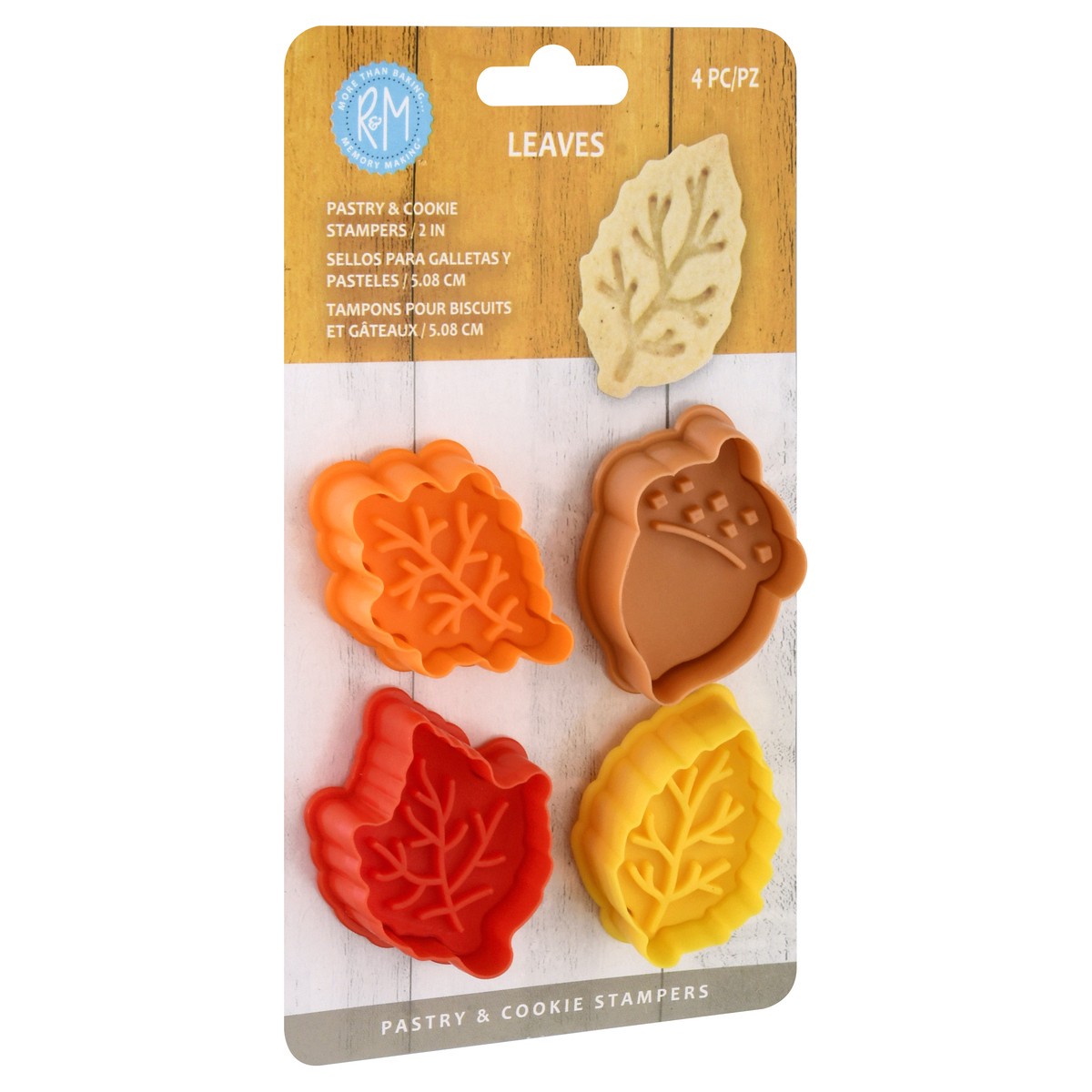 slide 7 of 9, R&M Leaves Pastry & Cookie Stampers 4 ea, 4 ct