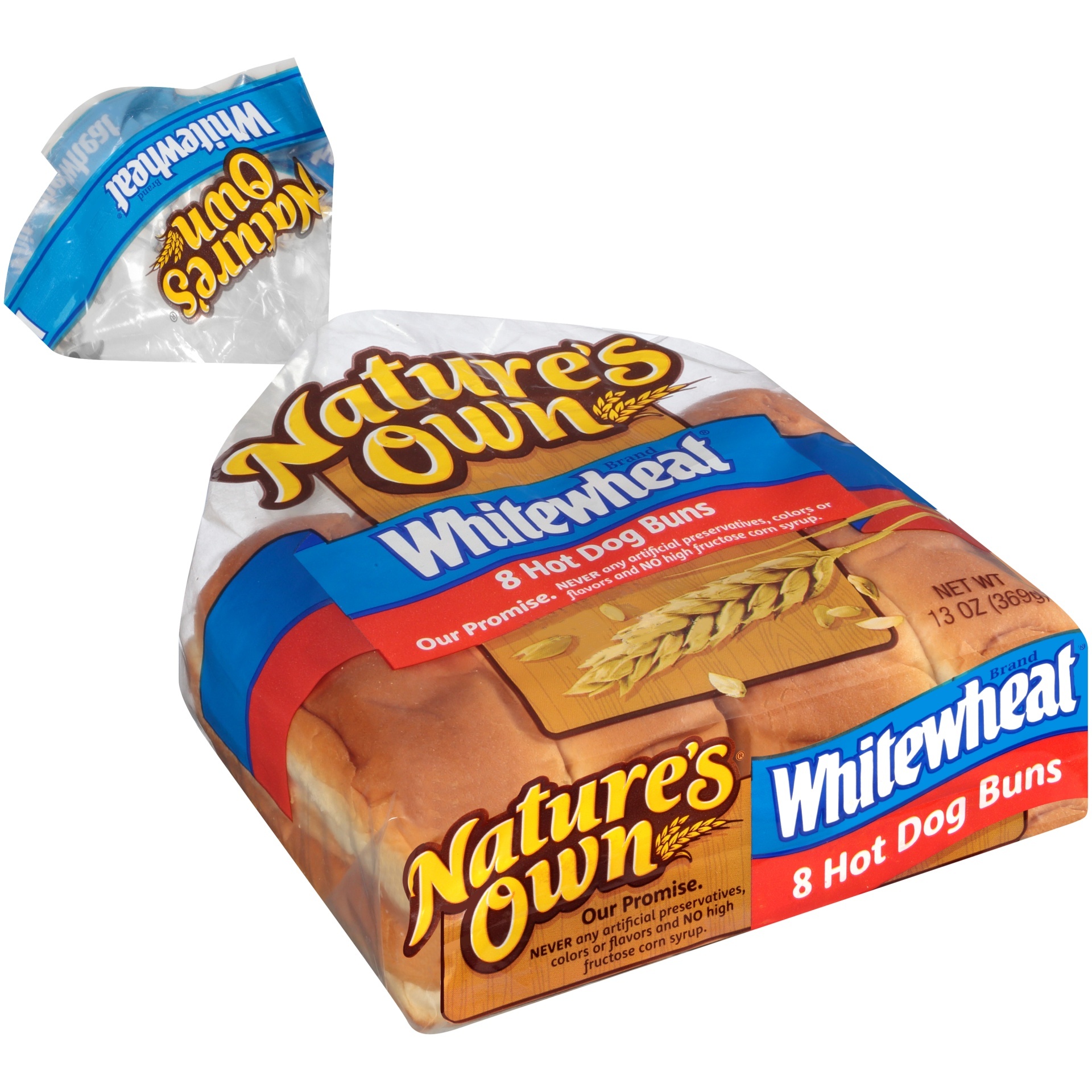 slide 1 of 1, Nature's Own Whitewheat Hot Dog, 8 ct