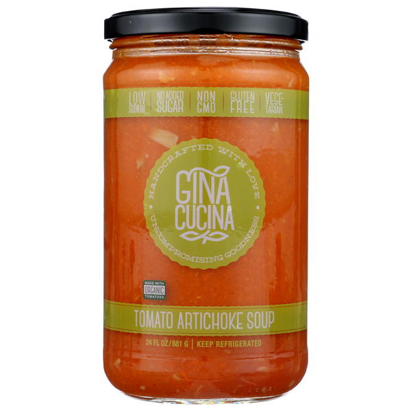 slide 1 of 1, Gina Cucina Soup Tomato Artichoke, 24 oz