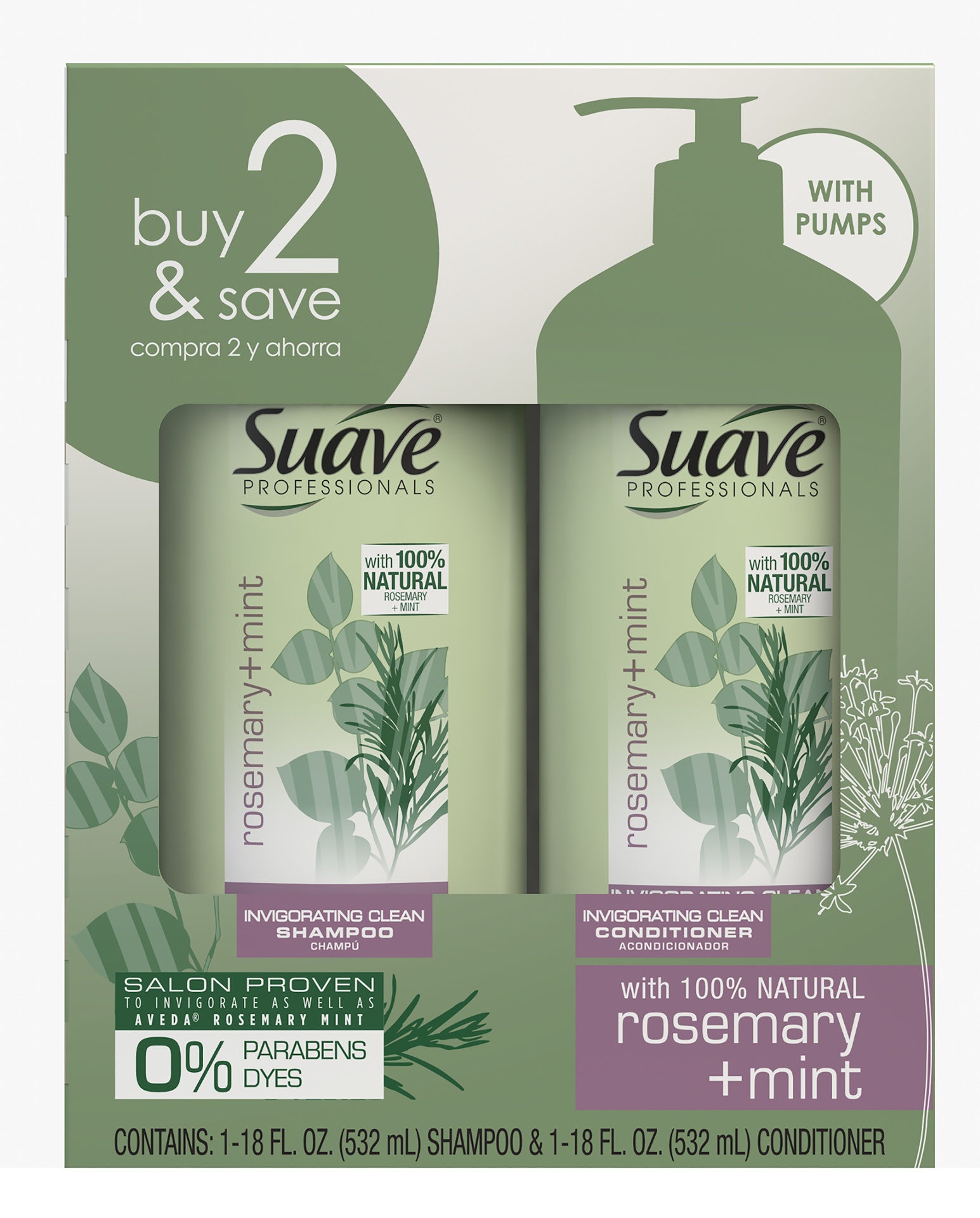 Professionals Rosemary Mint Shampoo and Conditioner 2 ct; oz | Shipt