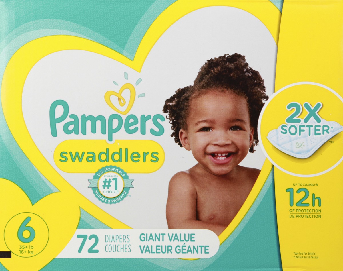 slide 10 of 11, Pampers Swaddlers Active Baby Diaper Size 6 72 Count, 6 72 ct