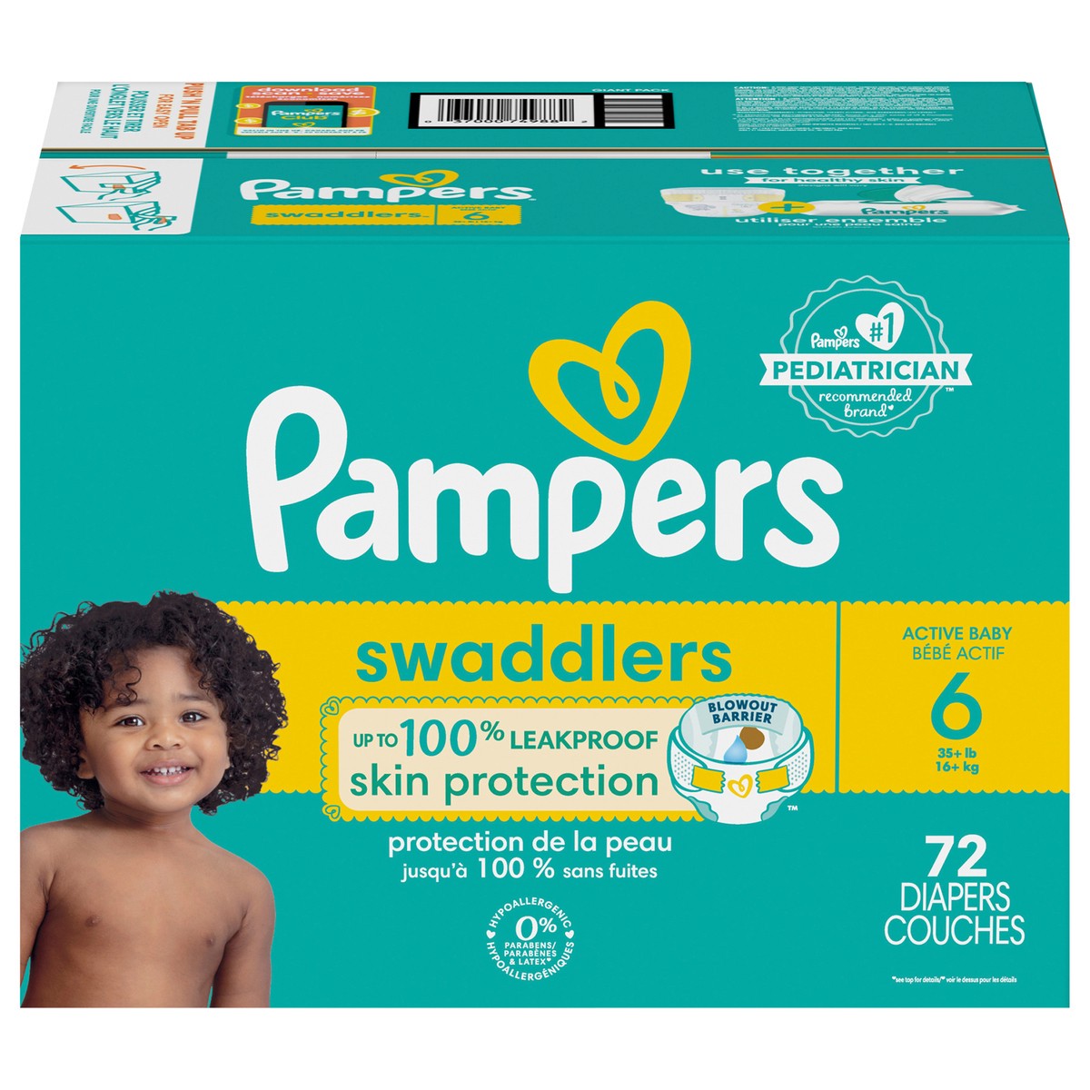 slide 1 of 11, Pampers Swaddlers Active Baby Diaper Size 6 72 Count, 6 72 ct