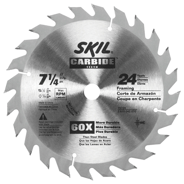slide 1 of 1, SKIL 24-Tooth Carbide Circular Saw Blade, 1 ct
