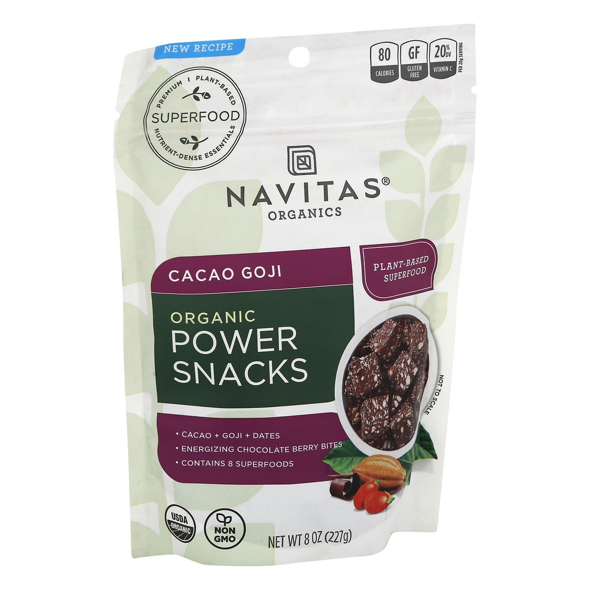 slide 7 of 9, Navitas Naturals Snacks, Organic, Power, Cacao Goji, 8 oz