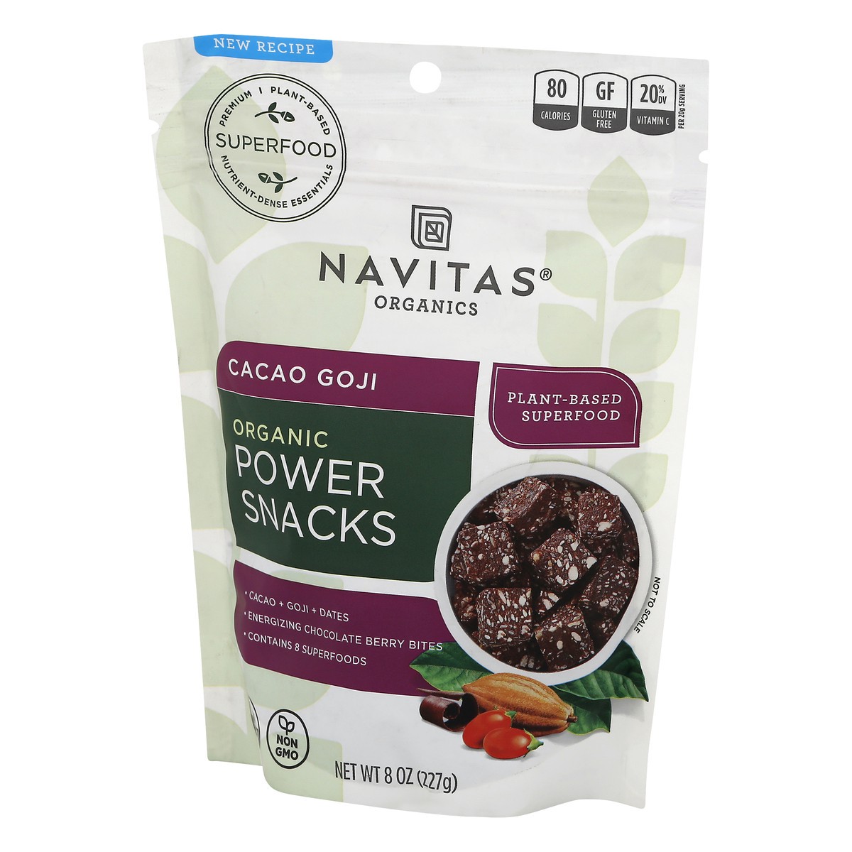 slide 5 of 9, Navitas Naturals Snacks, Organic, Power, Cacao Goji, 8 oz