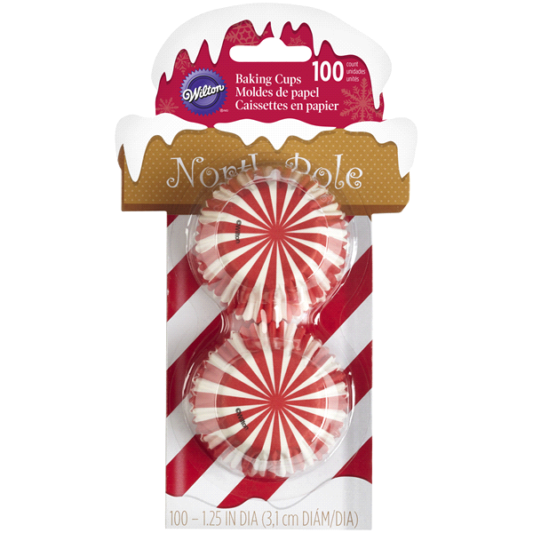 slide 1 of 2, Wilton Mini Baking Cups Christmas North Pole, 100 ct