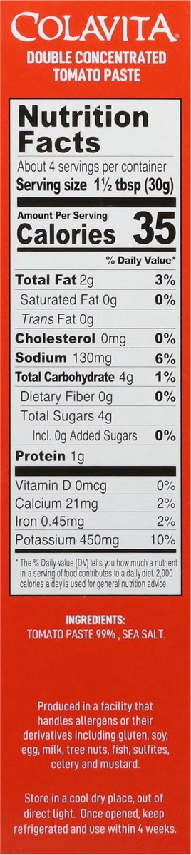 slide 5 of 14, Colavita Double Concentrated Tomato Paste 4.5 oz, 4.5 oz