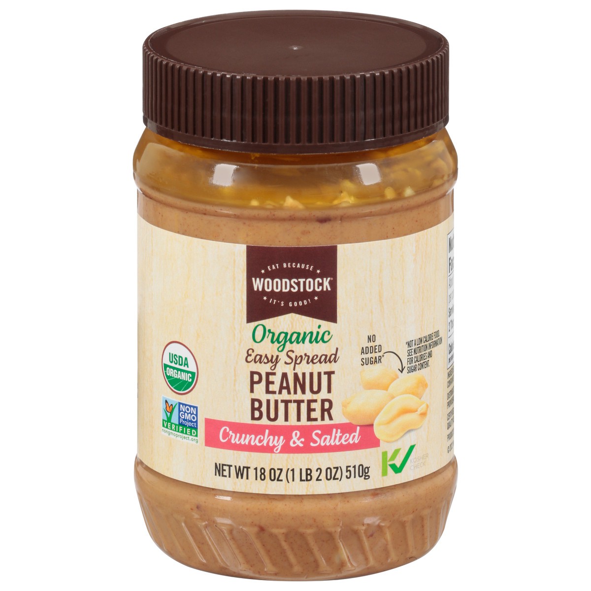 slide 11 of 14, Woodstock Organic Easy Spread Crunchy & Salted Peanut Butter 18 oz, 18 oz