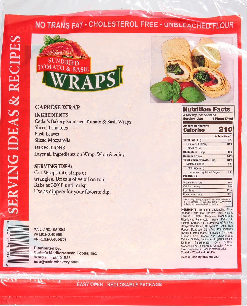 slide 10 of 13, Cedar'S Cedars Wraps, Sundried Tomato & Basil, 10 oz