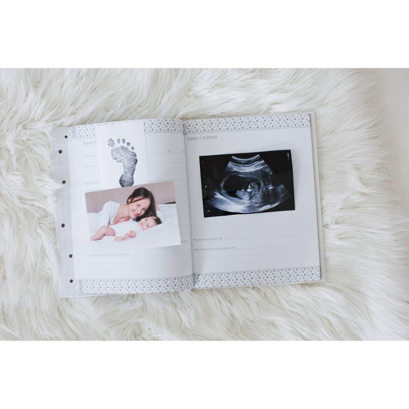 slide 9 of 9, Pearhead Hello Baby'' Sonogram Baby Memory Book, Black and Gold Polka Dots'', 1 ct