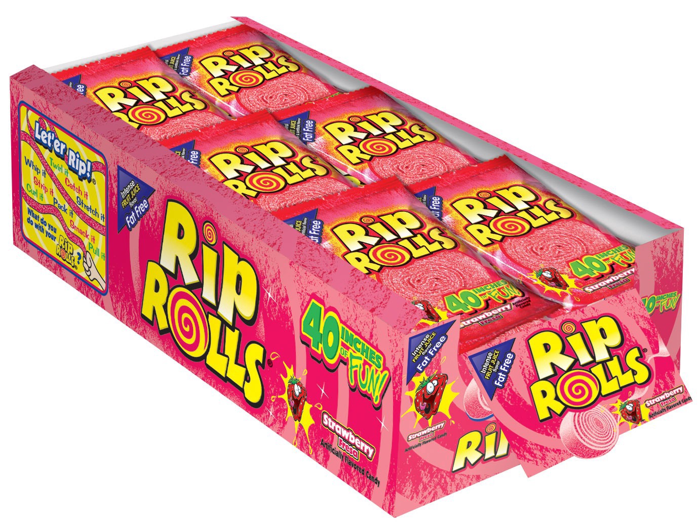 slide 2 of 2, Rip Rolls Strawberry Candy, 1.4 oz