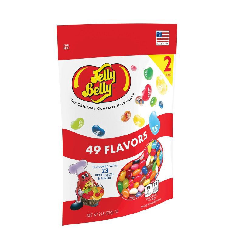 slide 2 of 4, Jelly Belly 49 Assorted Jelly Bean Flavors, 2 lb Pouch Bag, 32 oz