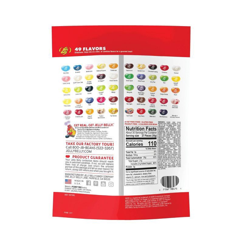 slide 3 of 4, Jelly Belly 49 Assorted Jelly Bean Flavors, 2 lb Pouch Bag, 32 oz
