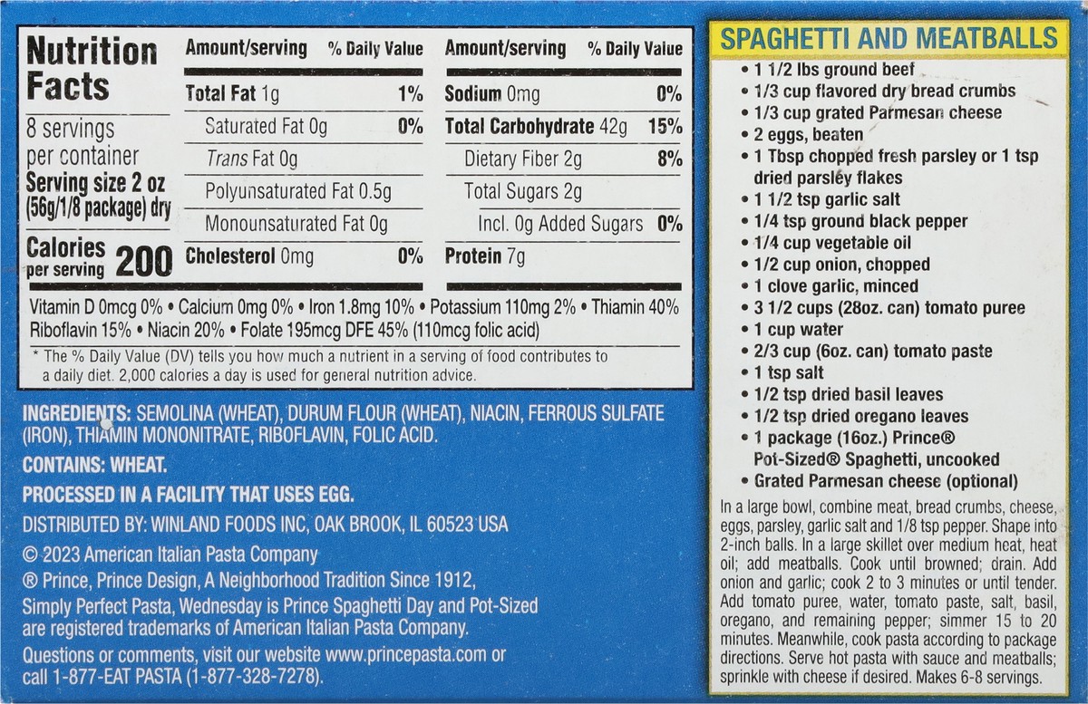 slide 7 of 12, Prince Pot Sized Spaghetti, 16 oz