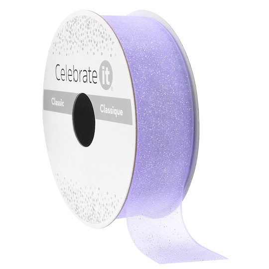 slide 1 of 2, 7/8" X 5yd. Grosgrain Glitter Ribbon By Celebrate It Classic, 7/8 in x 5 yd