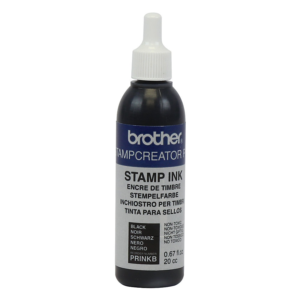 slide 1 of 1, Brother Stampcreator Pro Stamp Ink Refill Bottle, 0.67 Oz, Black, 1 ct