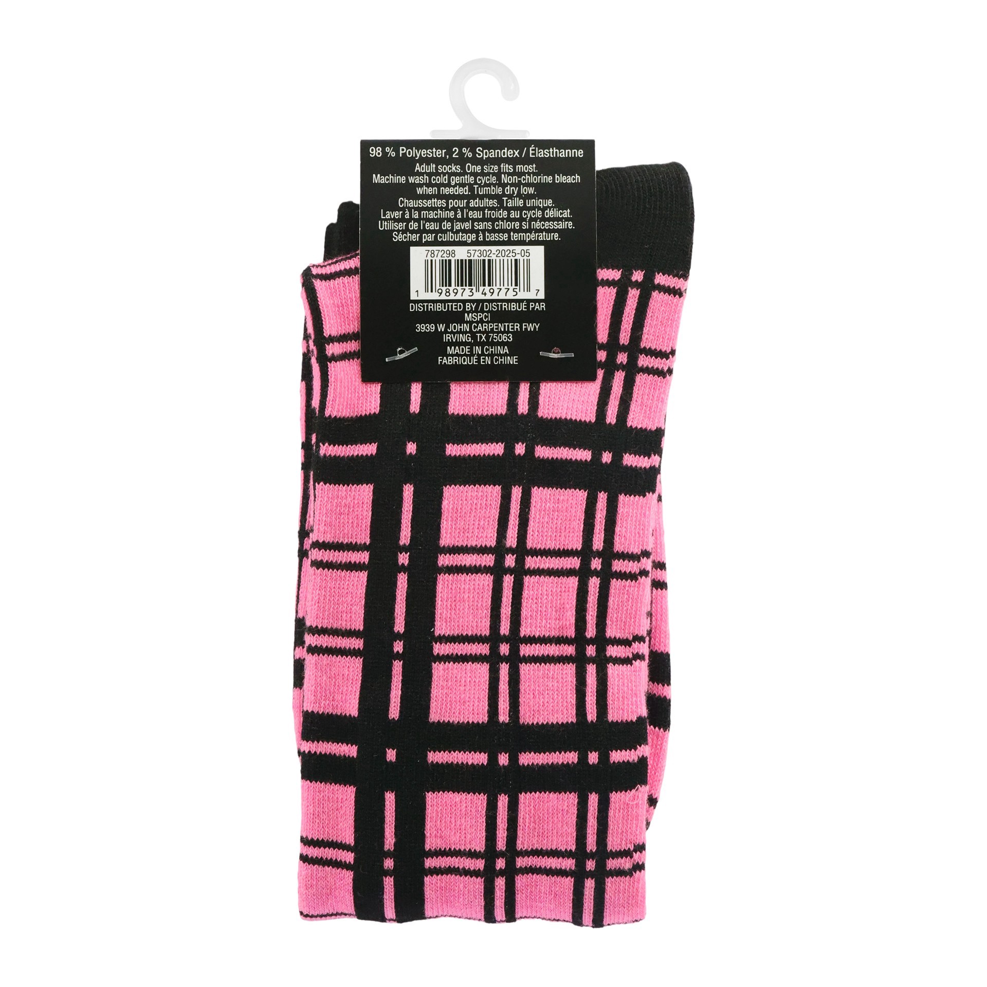 slide 2 of 4, Sweet & Spooky Pink Plaid Knee High Socks By Celebrate It, 1 ct