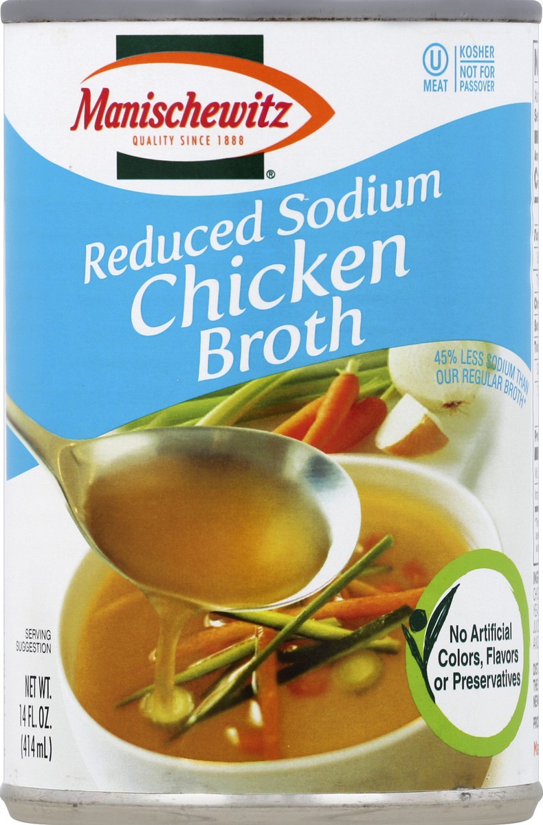 slide 2 of 2, Manischewitz Natural Red Sodium Chicken Broth, 14 oz