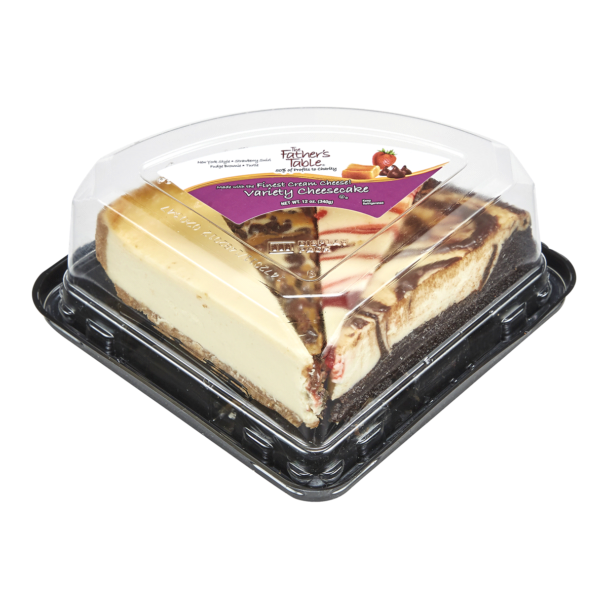 slide 3 of 9, The Father's Table Four Slice Caramel Turtle Cheesecake, 12 oz