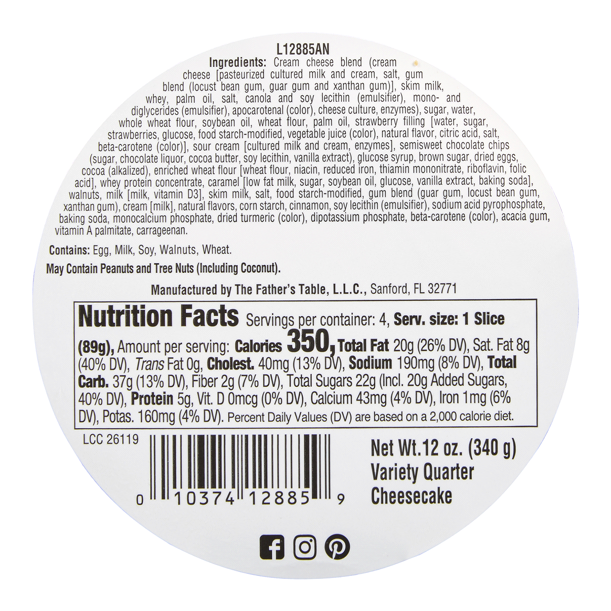 slide 6 of 9, The Father's Table Four Slice Caramel Turtle Cheesecake, 12 oz