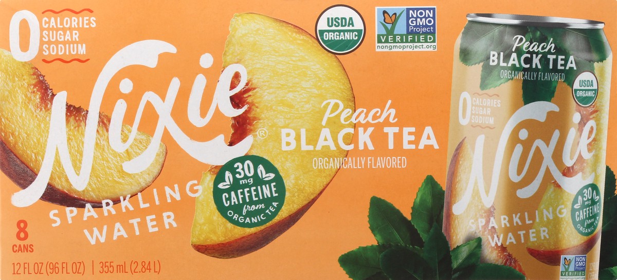 slide 12 of 13, Nixie Peach Black Tea Sparkling Water - 8 ct, 8 ct