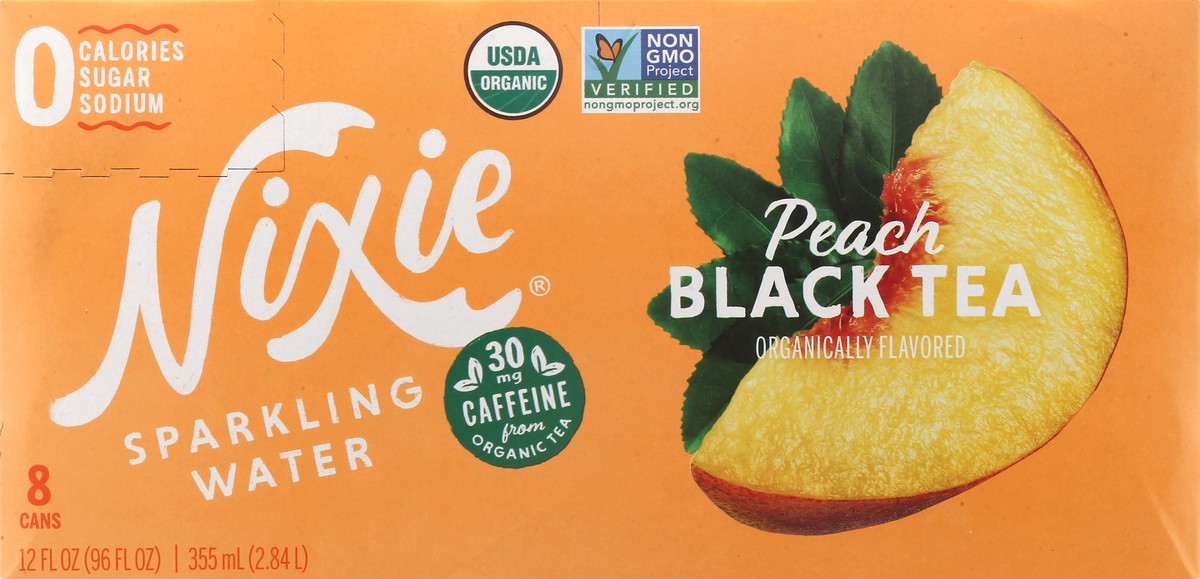 slide 4 of 13, Nixie Peach Black Tea Sparkling Water - 8 ct, 8 ct