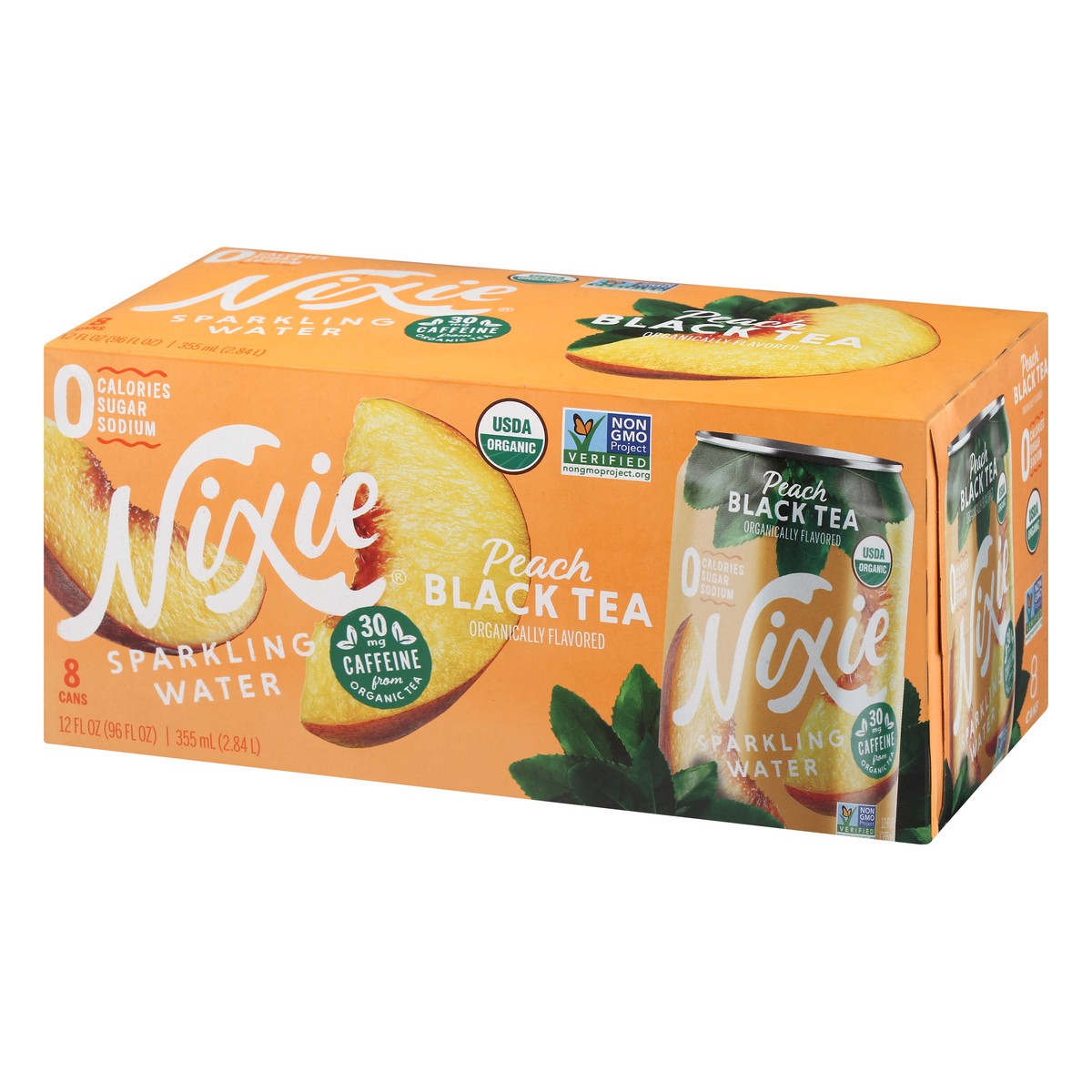 slide 6 of 13, Nixie Peach Black Tea Sparkling Water - 8 ct, 8 ct