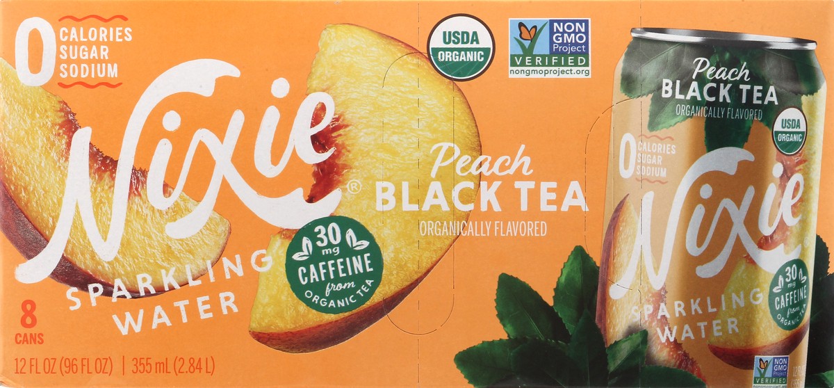 slide 7 of 13, Nixie Peach Black Tea Sparkling Water - 8 ct, 8 ct