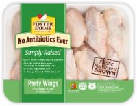 slide 1 of 1, Foster Farms Free Range Simply Raised Party Chicken Wings, per lb