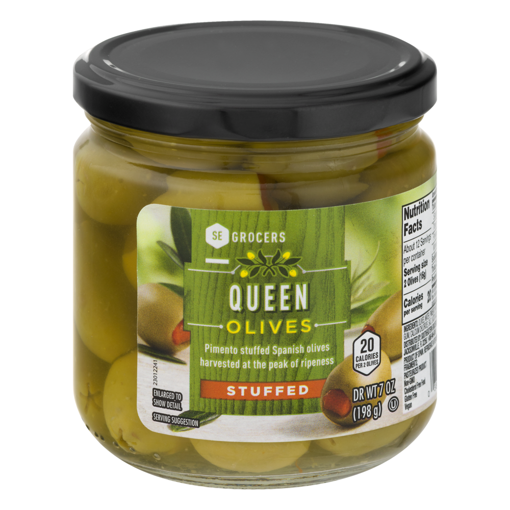 slide 1 of 1, SE Grocers Stuffed Queen Olives, 7 oz
