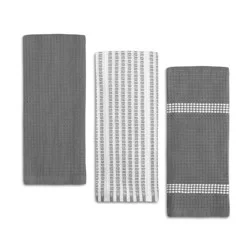 Utility Waffle Kitchen Towels - 3 Pack, Grey
