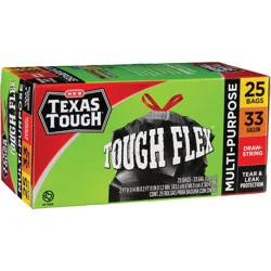 H-E-B Texas Tough Large Multipurpose Flex Trash Bags, 33 Gallon